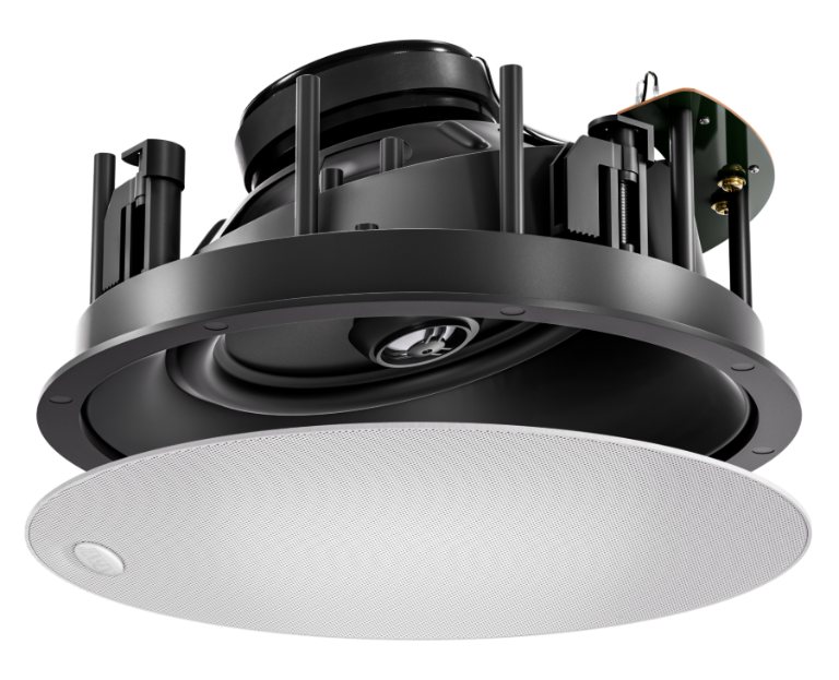 Jensen ELITE-404 angled in-ceiling speaker for Dolby Atmos and ceiling speaker placement