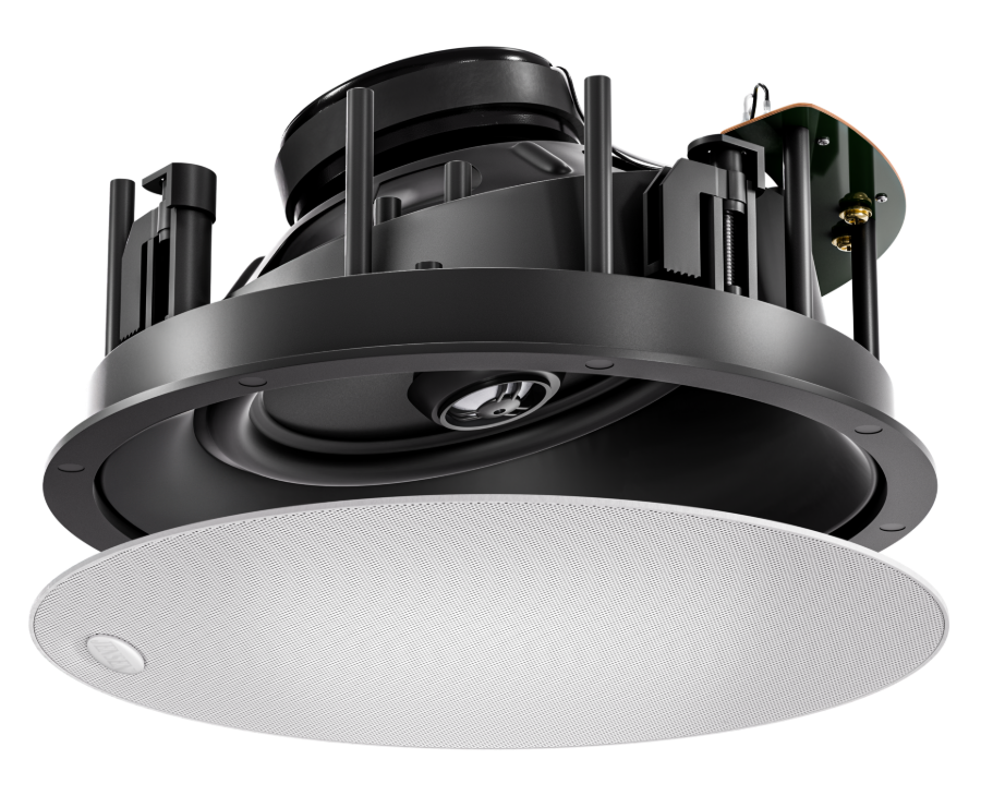 Jensen ELITE-404 angled in-ceiling speaker for Dolby Atmos and ceiling speaker placement